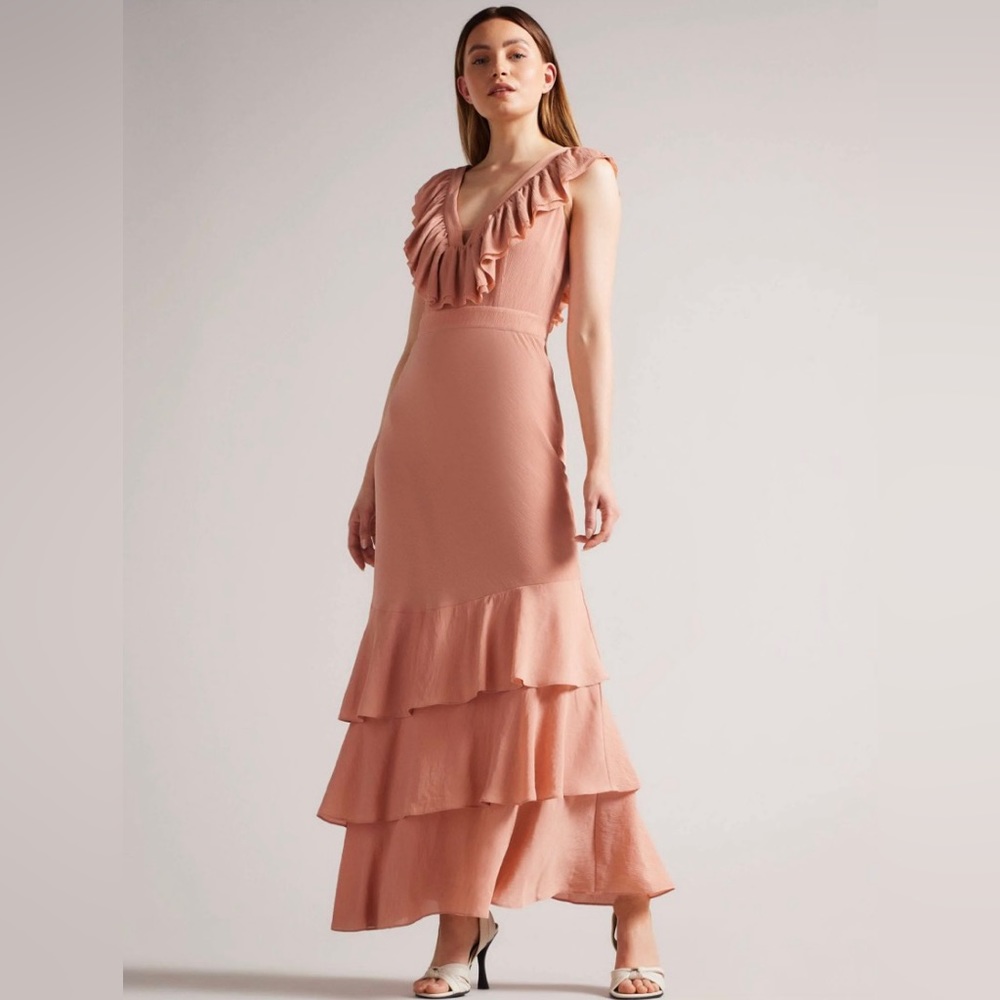 Ted Baker Blush Ruffle Maxi Dress - NWT - Ted Size 2 - US size 4:6